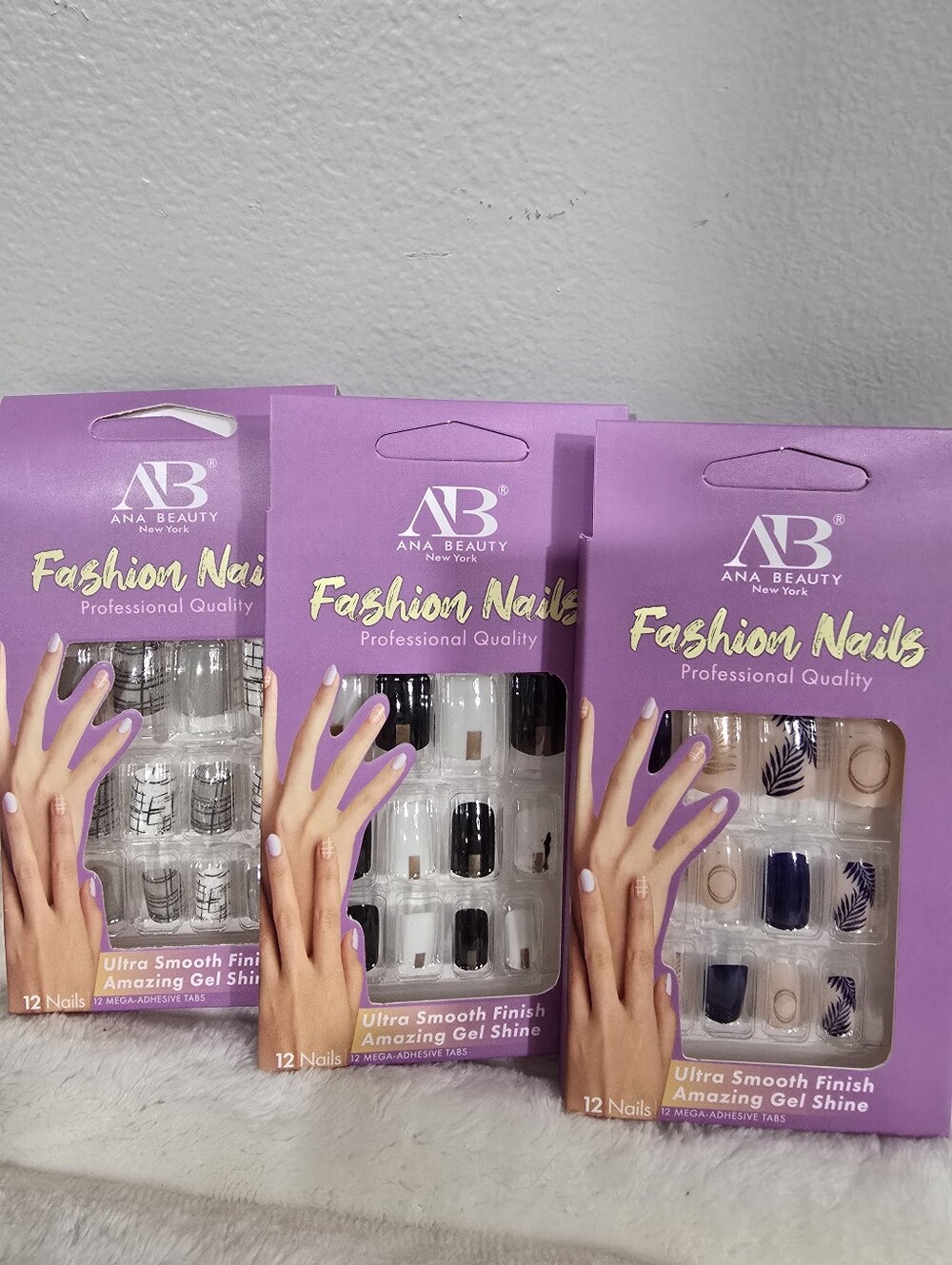 ANA BEAUTY Press On Nails Set — Purple Packaging